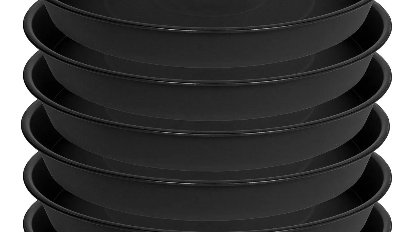 Bleuhome Plastic Plant Saucer 4in 6pk Black