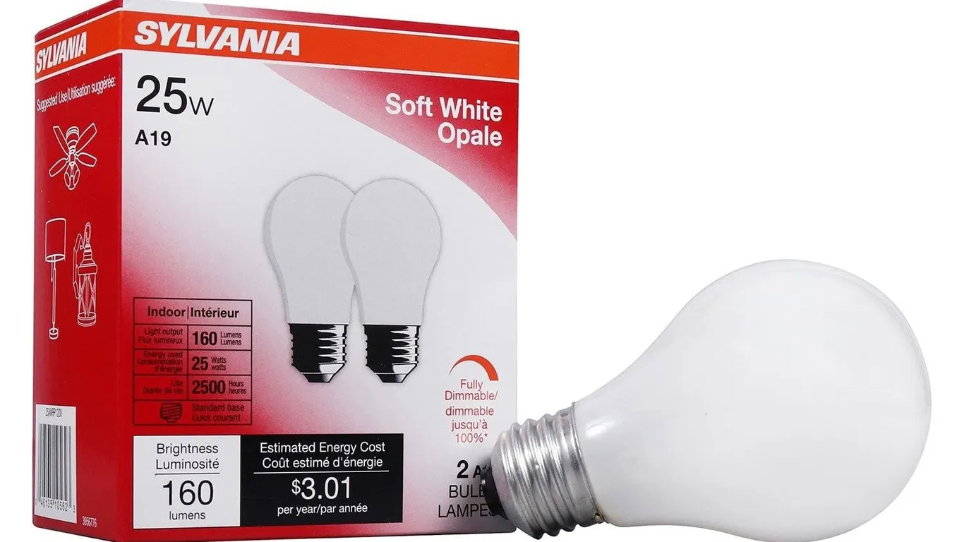 Ledvance A19 Incandescent Light Bulbs 25W 2pk