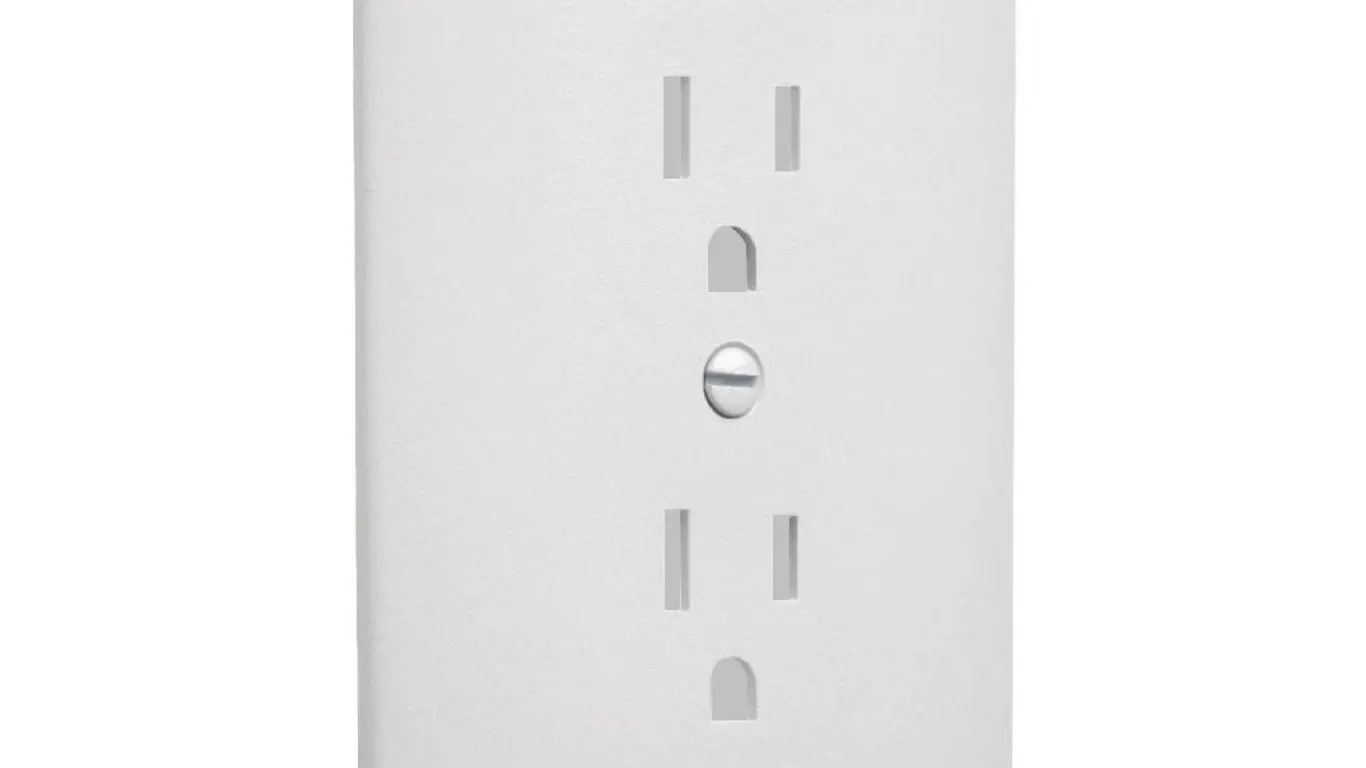 TayMac 1-Gang Mid-Size Duplex Wall Plate White
