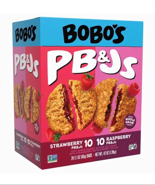 Bobos Strawberry Raspberry PBJs Oat Bars