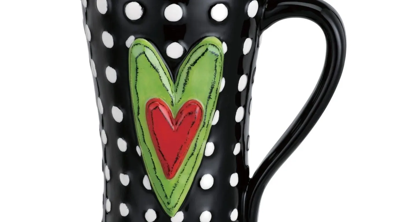 Demdaco Tracy Pesche Heart Stoneware Mug 15 oz