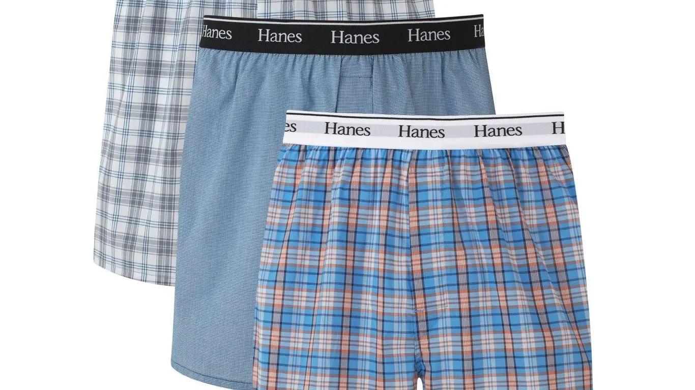 Hanes Originals Cotton Woven Boxers Large 3pk