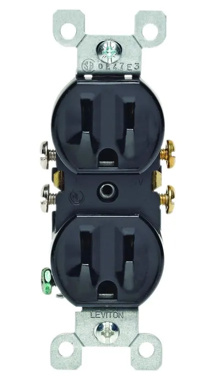 Leviton 5320-ECP 15A Duplex Receptacle Black