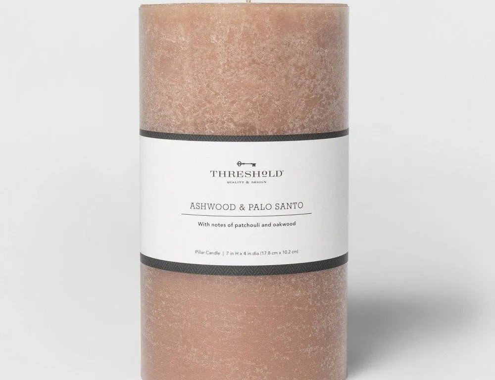 Threshold 80818774 Pillar Candle 7x4 Ashwood