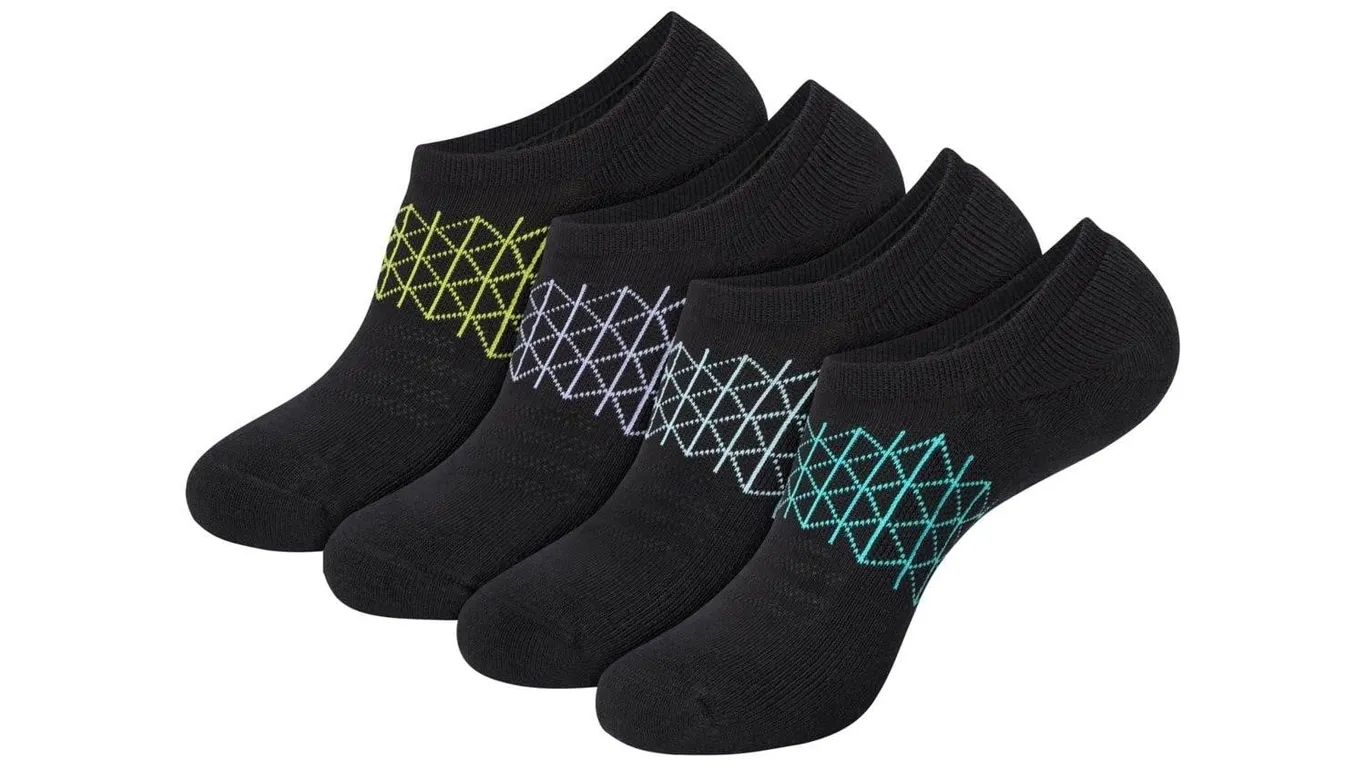 Hanes Womens No Show Socks Black Size 5-9 4pk