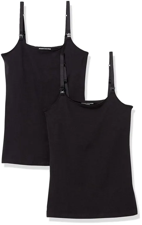 Amazon Essentials Nursing Camisole XL 2pk Black