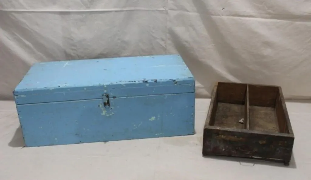 Wooden Box & Old Wooden Drawer