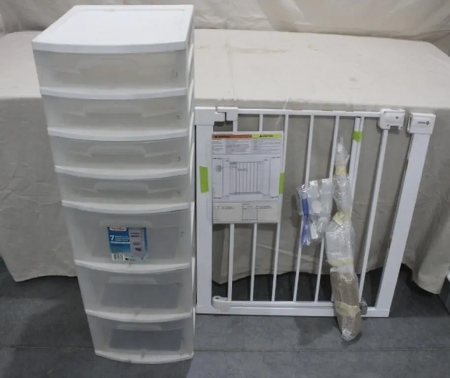 Sterilite 7 Drawer Cart & Safety Gate