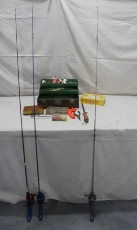 3 Kids Rod & Reels, Tackle Box & Misc. Tackle