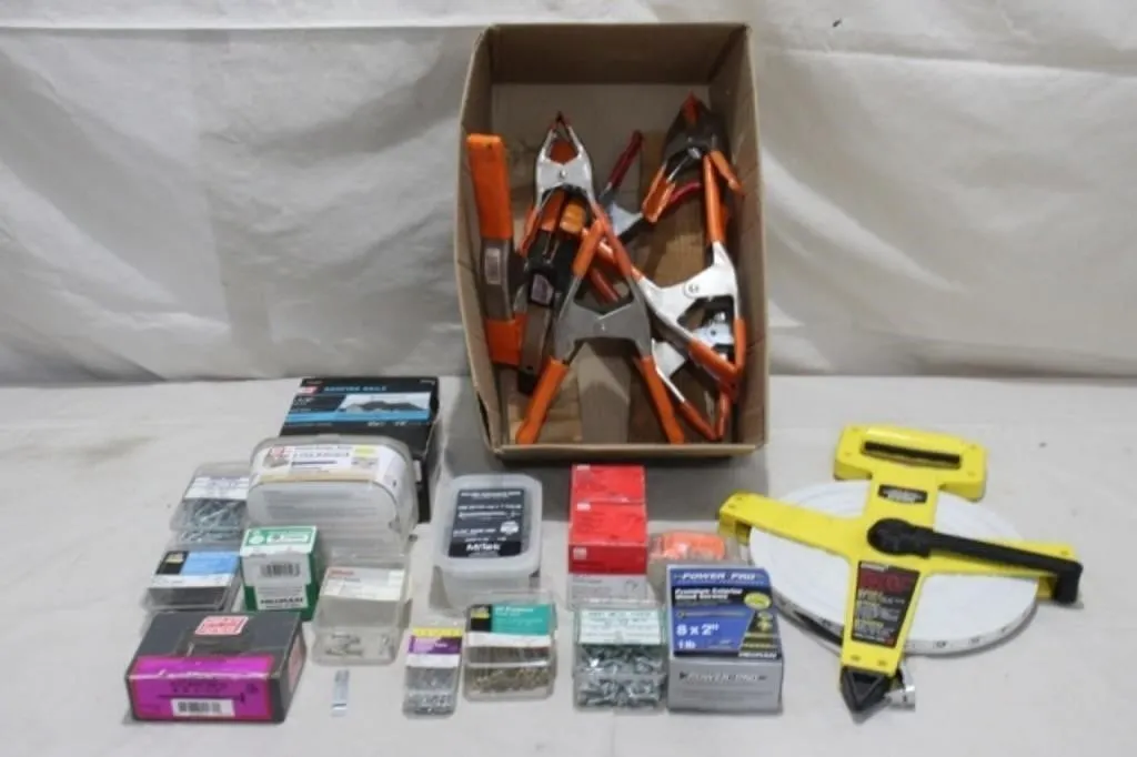 100' Tape, Screws, Clamps, Staples & Nails