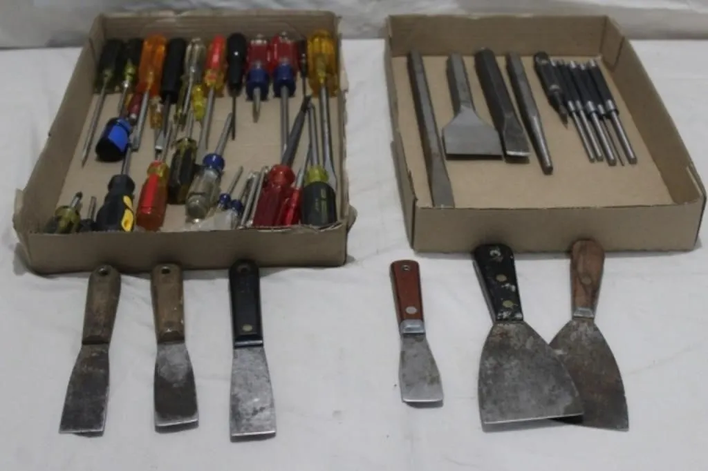 Various Screwdrivers, Punches & Putty Knives