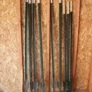 Six 5' & Three 4 1/2' Steel Posts