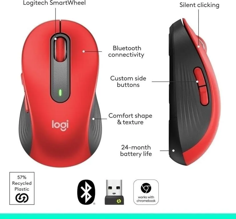 Logitech Signature M650 L Full Size Wireless Mouse