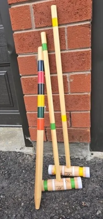 Croquet game Wooden Mallets/Stakes