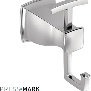MOEN Hensley Double Robe Hook with Press and Marke