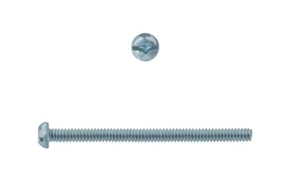 100 Pack #6-32 x 2" Zinc Plated Machine Screw