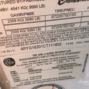 2012 Charmac 16 ft T/A Enclosed Trailer