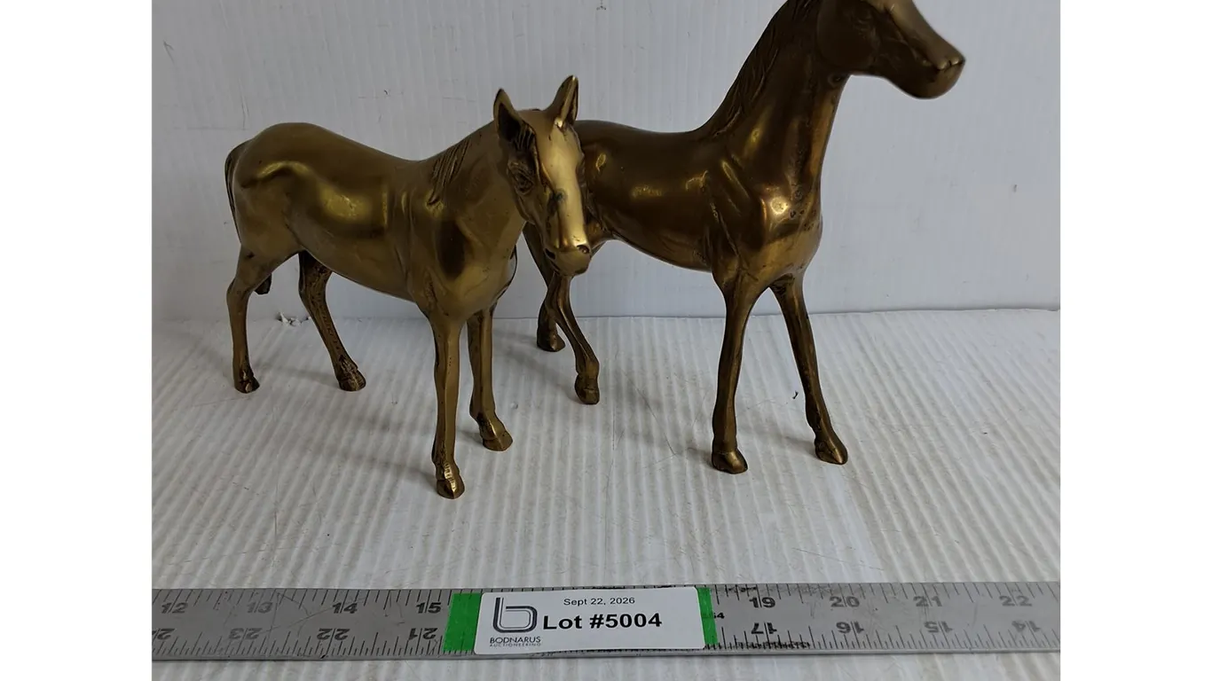 (2) Brass Horses