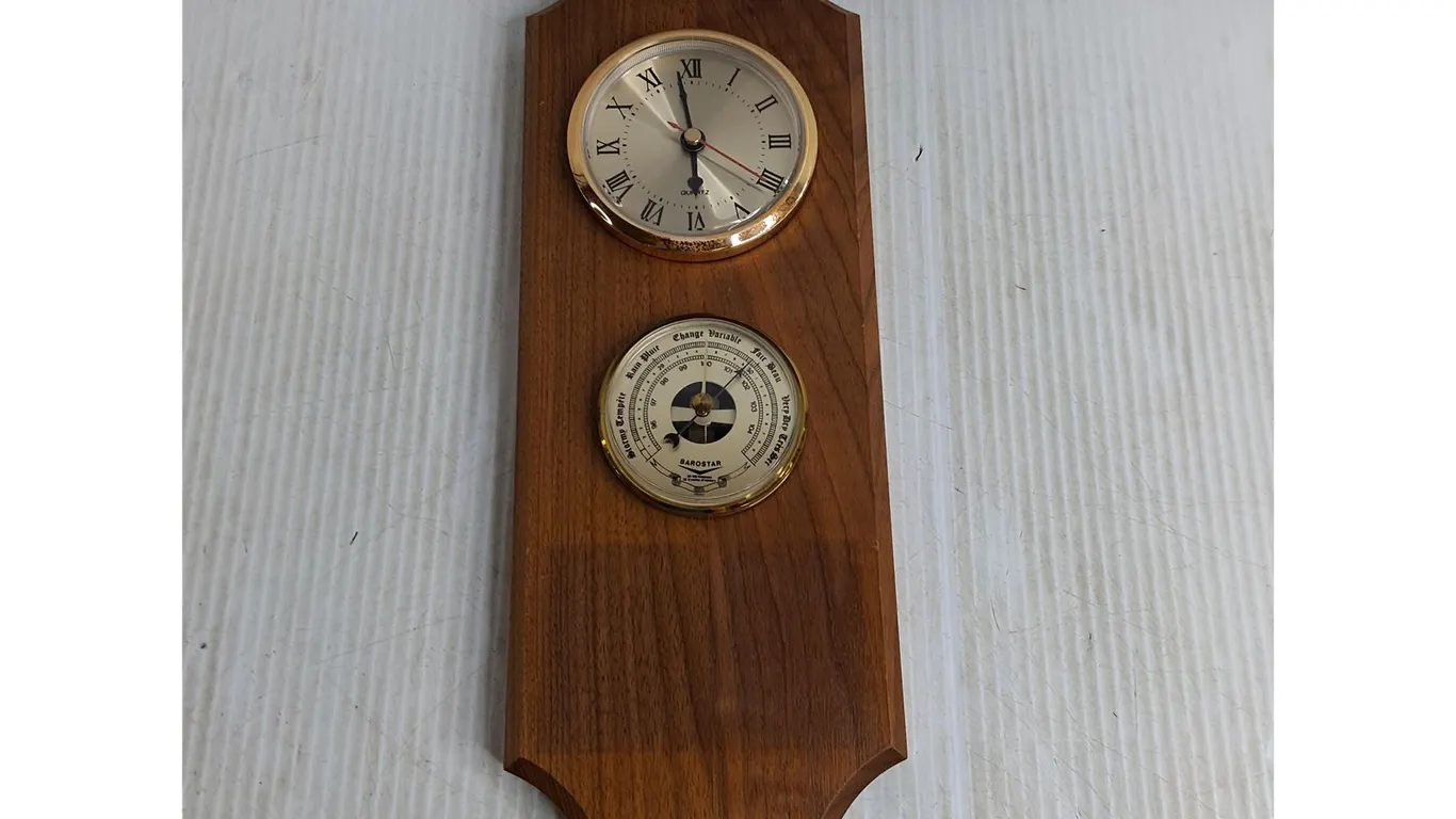 Vintage Clock/Barometer Wall Plaque