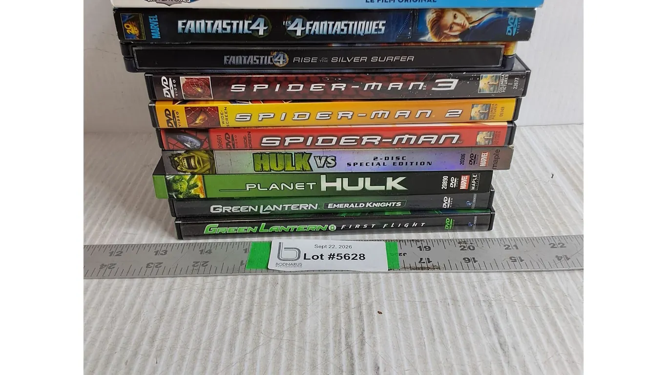 (10) DVD Movies Featuring (3) Spiderman,(2) Hulk,(2) Fantastic 4,(2) Green Lantern