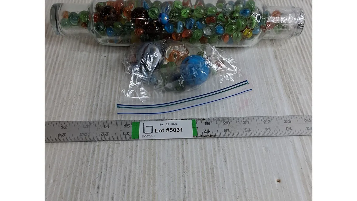 Glass Rolling Pin with Marbles&Bag with 3 Shooters and Extras