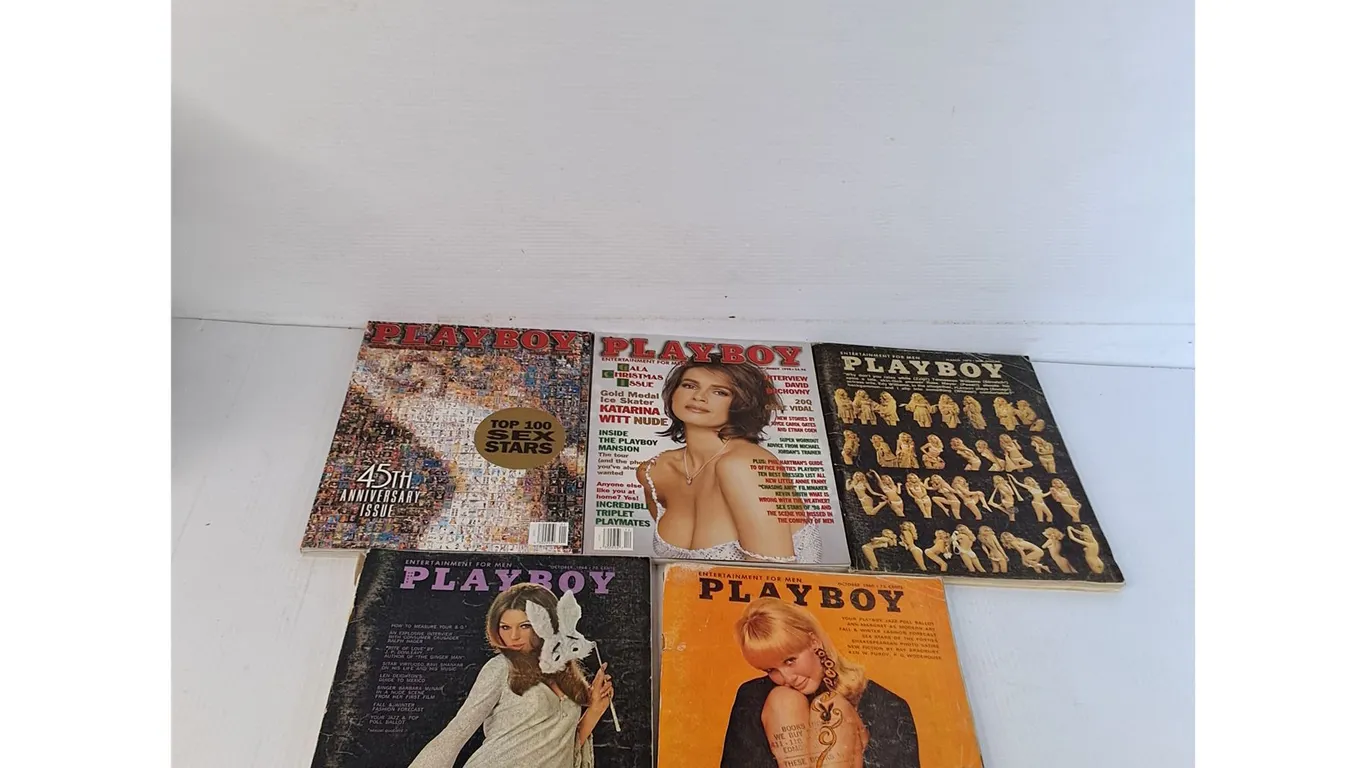 (5) Vintage Playboy Magazines