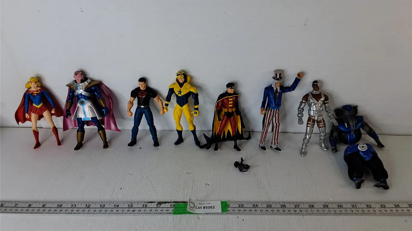 (8) Action Figures up to 7"- Supergirl, Superboy, Robin, Misc.