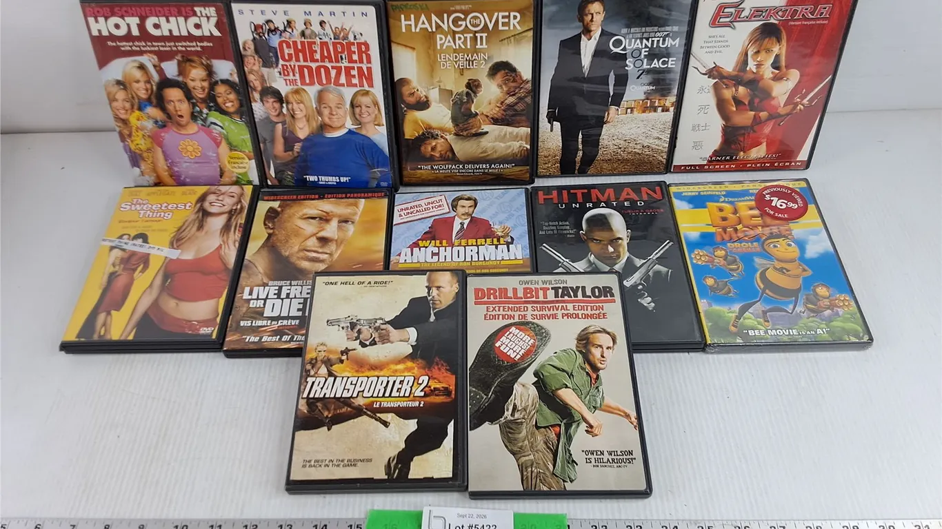 Assorted DVD Movies - Transporter 2, Electra, Hot Chick, Misc