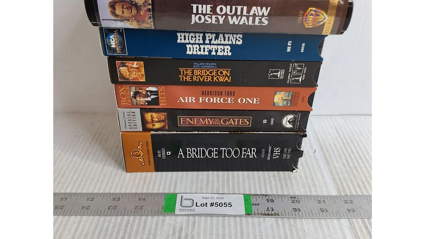 (6) VHS Movies-Outlaw Josey Wales,High Plains Drifter,Enemy at the Gates and more