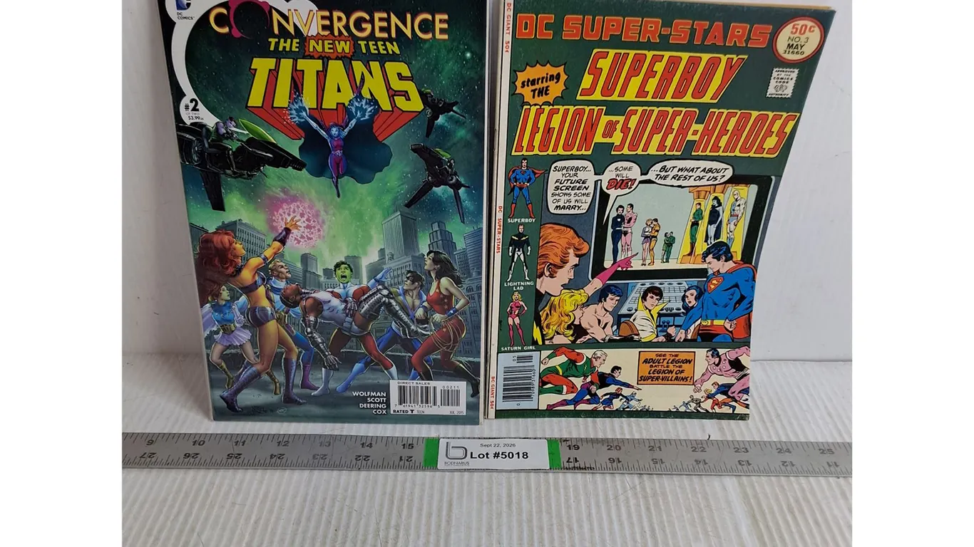 Vintage DC Comic Book-Superboy Legion of Super-Heroes-(2)Convergence The New Teen Titans