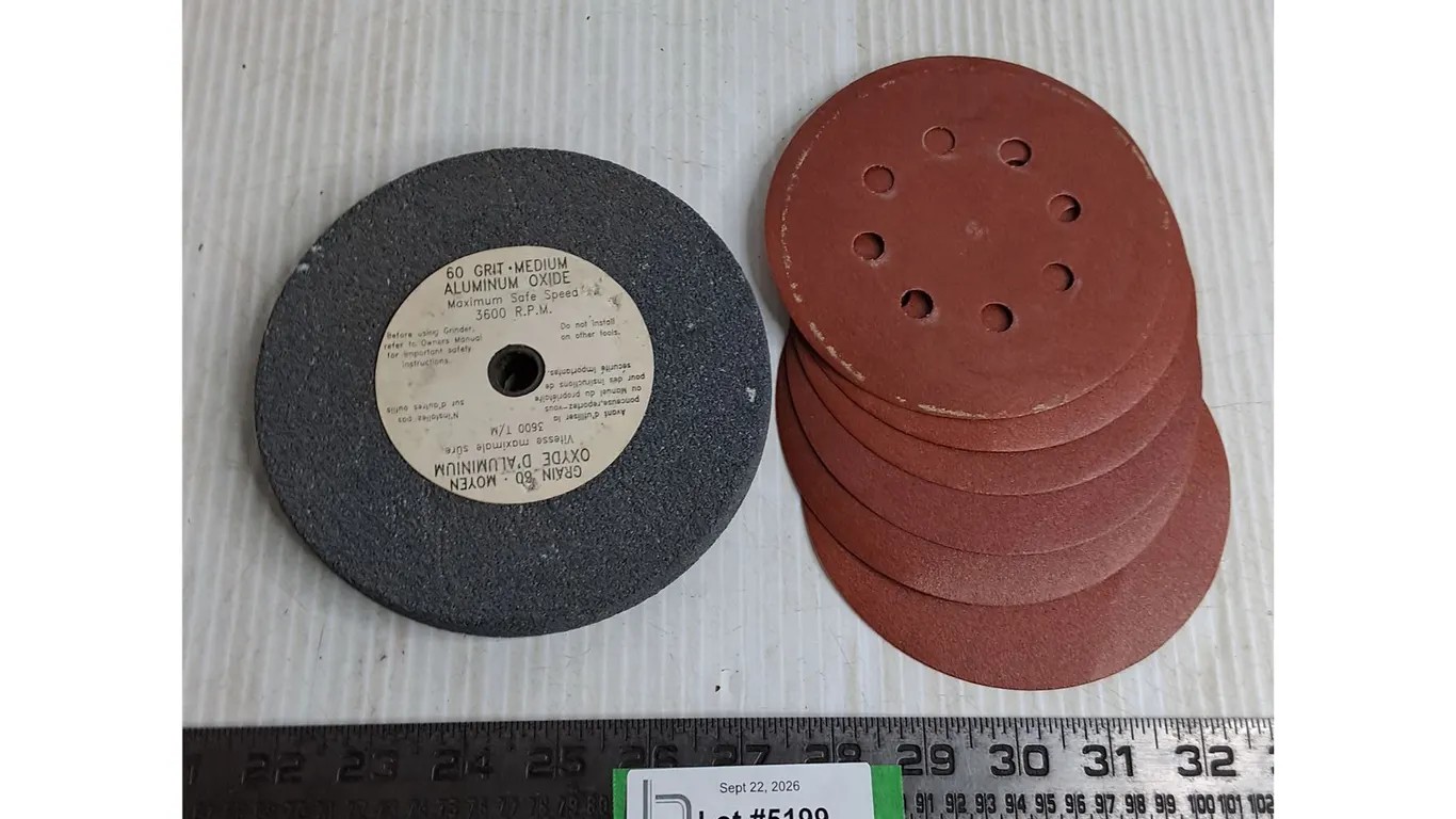 60 Grit Grind Stone, (6) Sand Paper Disks