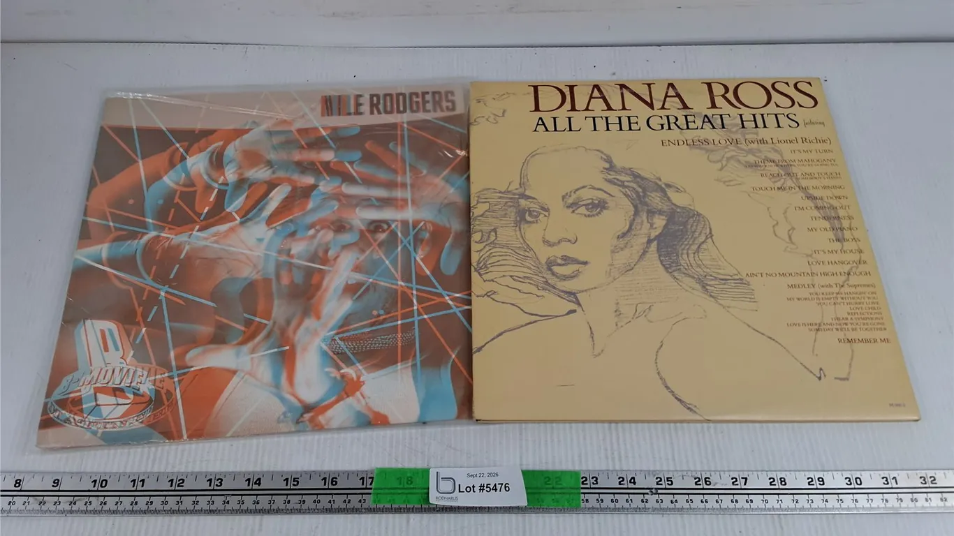 Assorted Vinyl Records - Nile Rodgers, Diana Ross All the Great Hits