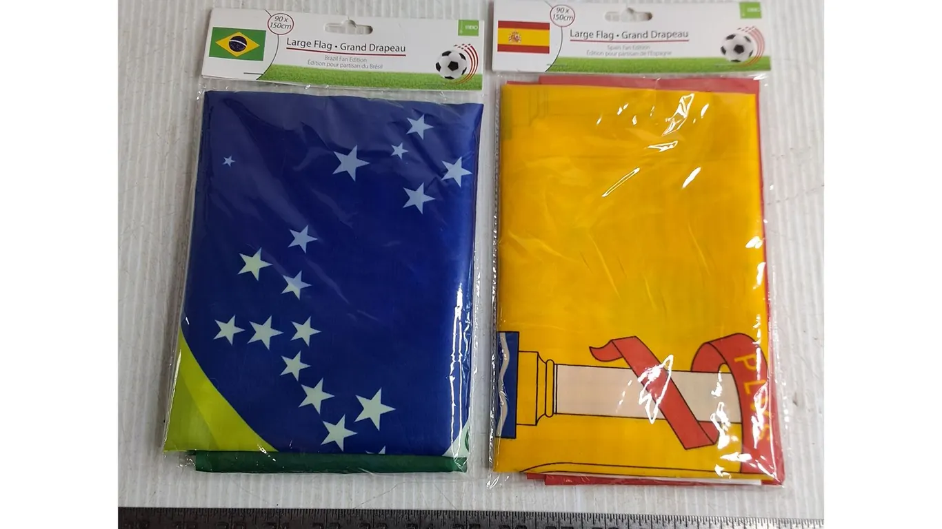 (2) Sealed Fan Edition National Flags - Spain & Brazil