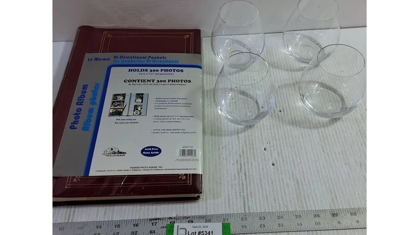 (4) Glass Cups, Photo Album