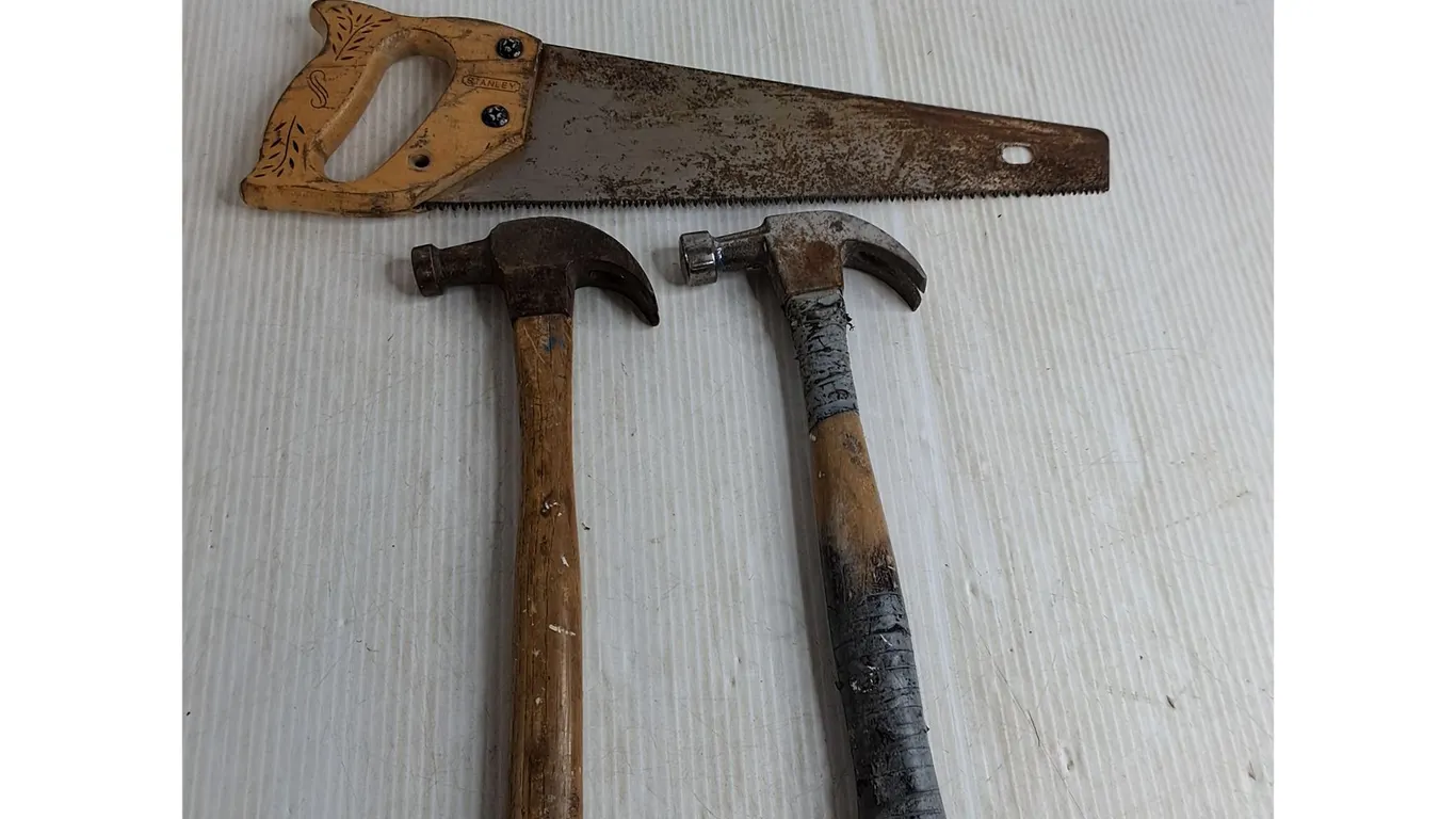 Stanley 18" Hand Saw, (2) Claw Hammers
