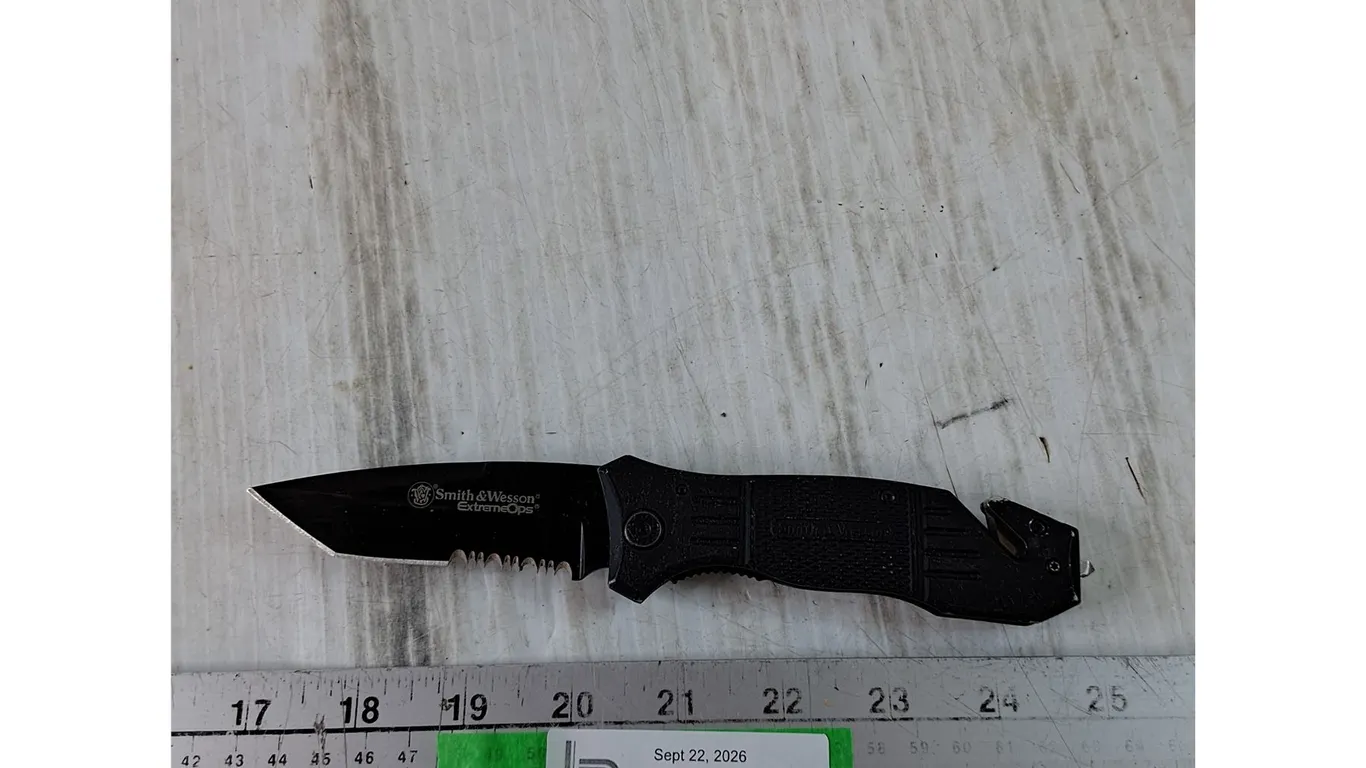 Smith & Wesson Extreme Ops Folding Knife With Seatbelt Cutter and Window Breaker