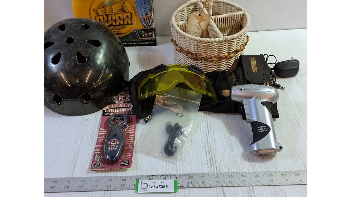 DuraPro Cordless Screwdriver w/ Charger - Tested & Working, Ski Goggle Lense, Disc Golf Set, Misc