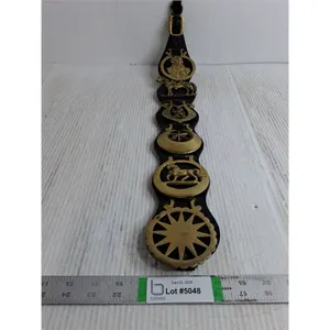 (1) Leather Strap with 6 Horse Medallions