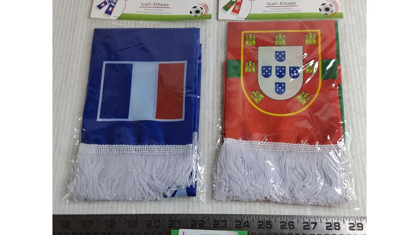 (2) Sealed Fan Edition Flag Scarves - France & Portugal