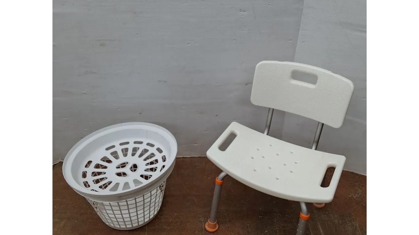 *Adjustable Shower Chair and Laundry Basket No Shipping