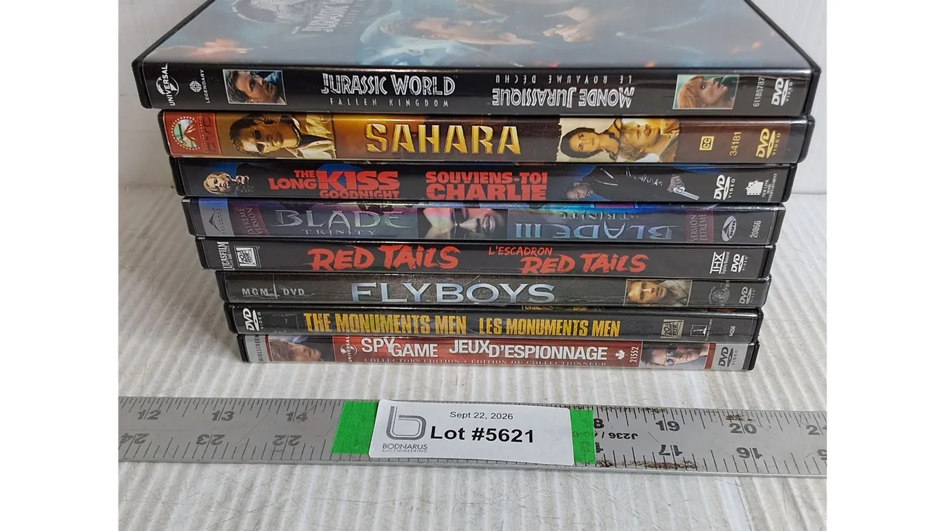 (8) DVD Movies-Jurassic World,Sahara,Spy Game,Flyboys and more