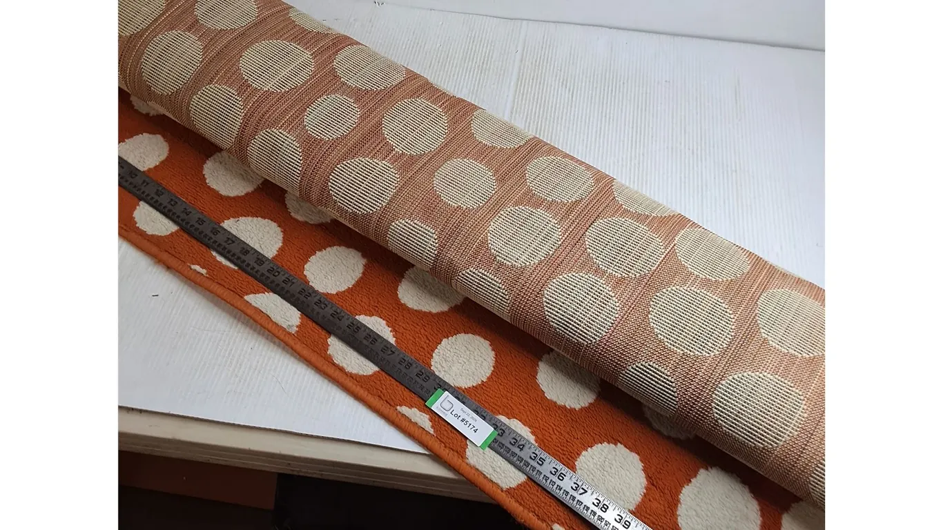 52" x 76" Area Rug - Orange w/White Polka Dots - Cannot Ship