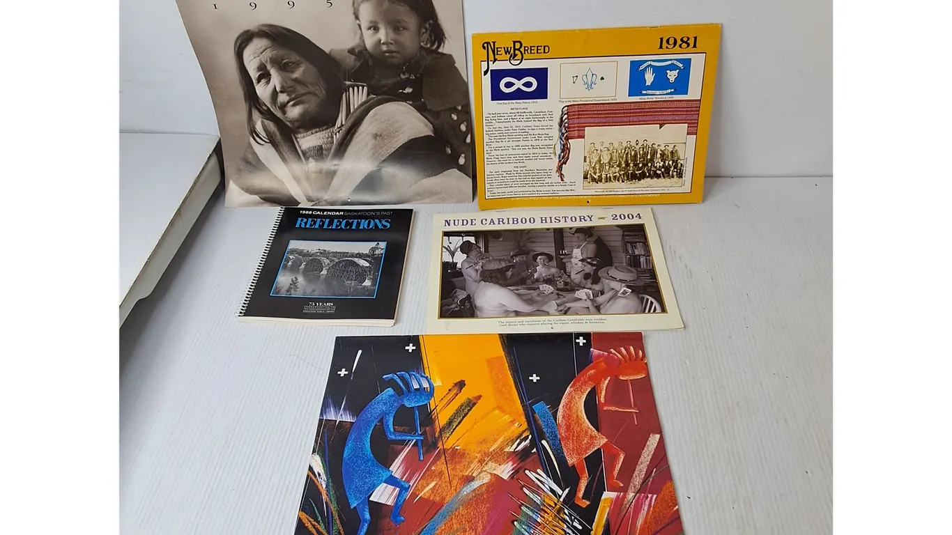 (5) Expired Calendars- Metis, Saskatoon, The First People, Misc.