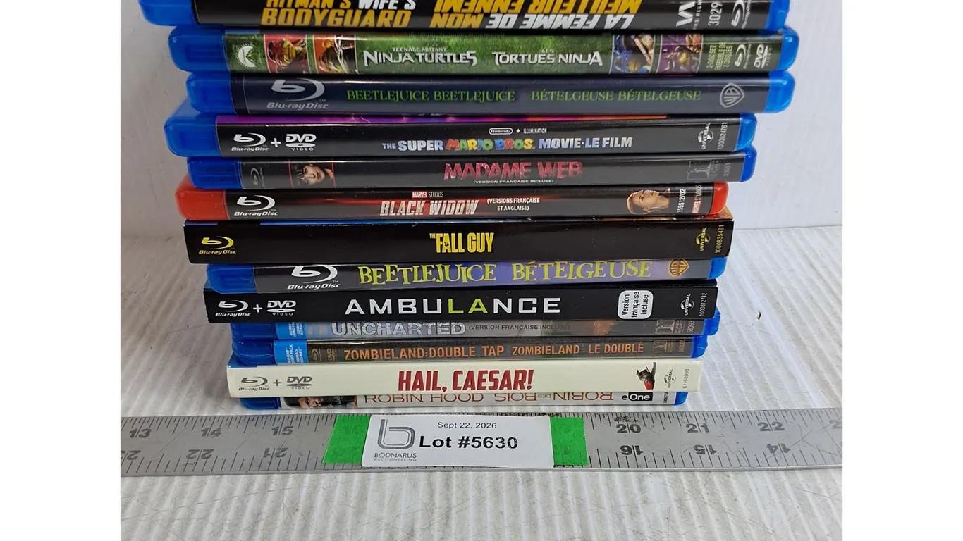 (13) Blu-Ray Movies-Beetlejuice,Black Widow,Ninja Turtles,Robin Hood and more