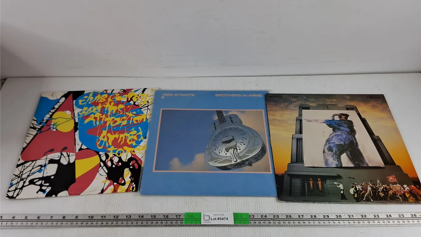 Assorted Vinyl Records - Elvis Costello, Brothers in Arms, Spandau Ballet