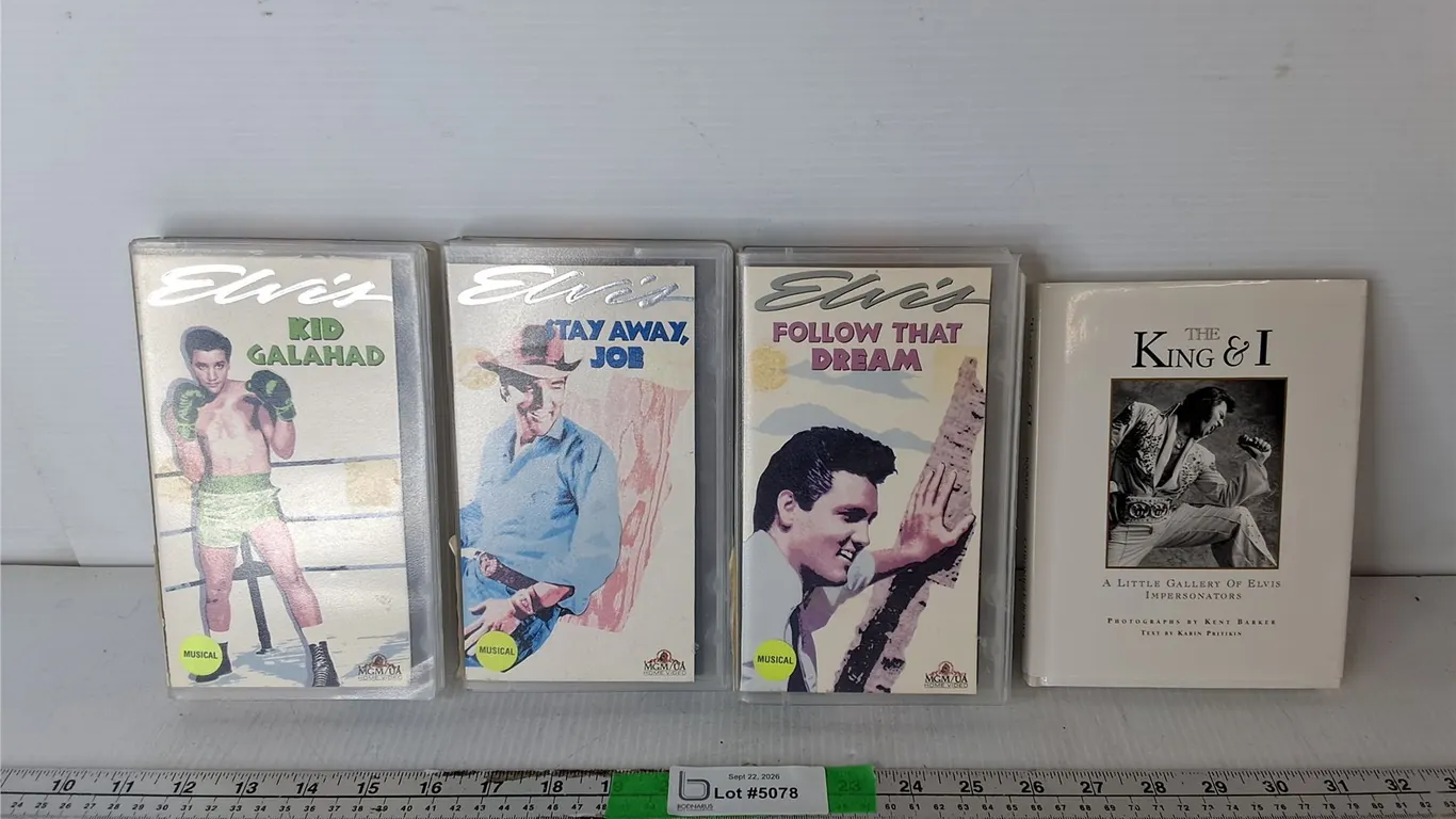 'The King & I' Elvis Impersonation Book & (3) VHS Tapes