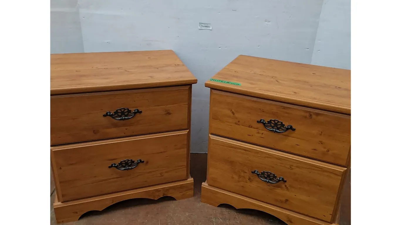 *Wooden Side Tables w/ Drawers (2) - 24 x 17.5 x 26", Pickup Only