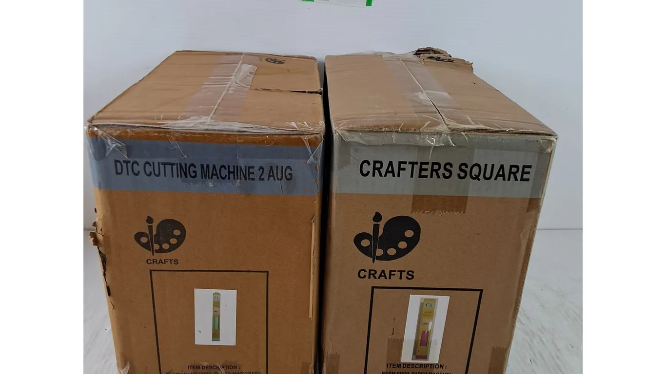 (2) Crafter's Square Boxes with 24 Packs of Permanent Vinyl Paper Magenta, Mint Green