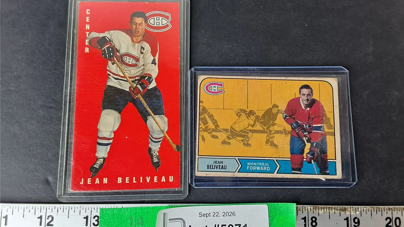 (2) Jean Beliveau Trading Cards- Can't Authenticate