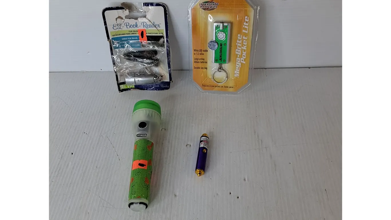 Flashlight, Laser Pointer, Book Clip Light, Misc. All As Is